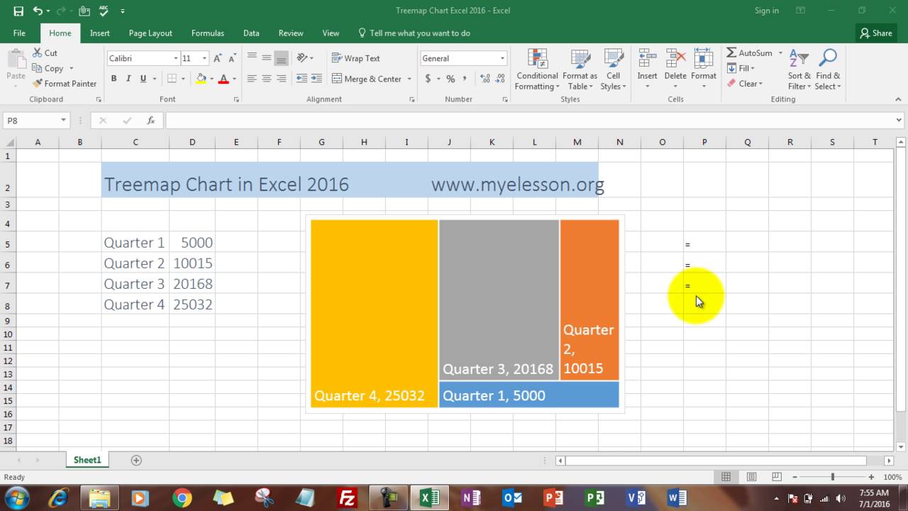 tree map excel 2013